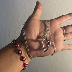 925 Sterling Heart Cage Pendant And Sterling Necklace $40