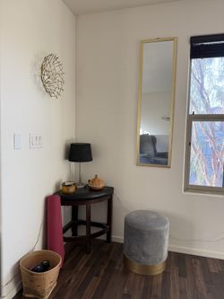 Beautiful Mirror, Ottoman And Gold Wall Art ($15 Each)