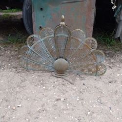 Solid Brass Peacock Fireplace Screen