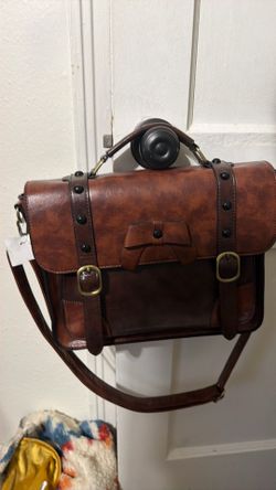 New Ecosusi Bag Leather New Laptop Briefcase Brown 13" Messenger