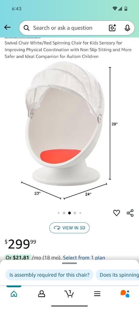 Sensory Egg Chair