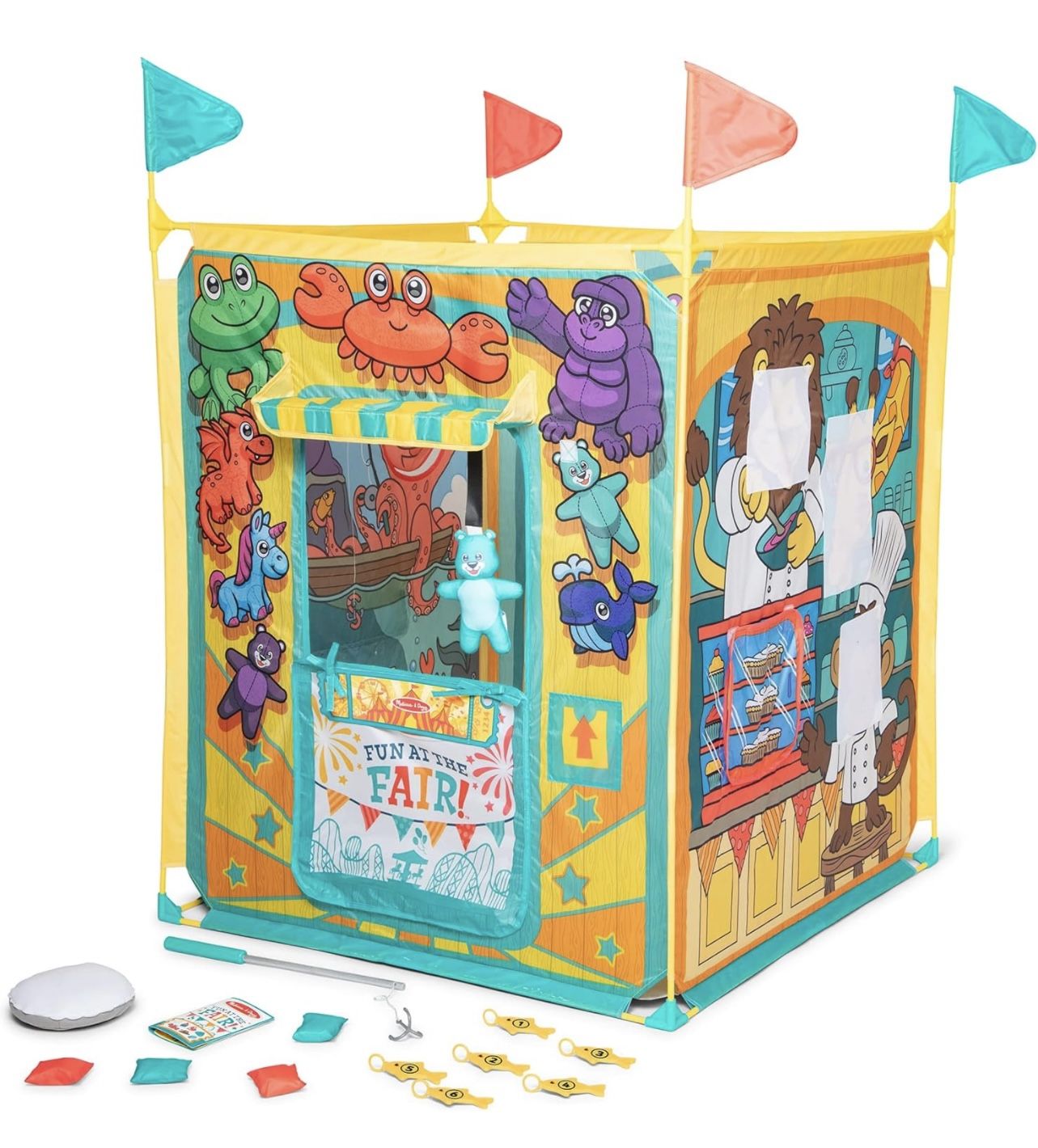 Melissa & Doug Fun at The Fair! Game Center Play Tent - 4 Sides of Activities