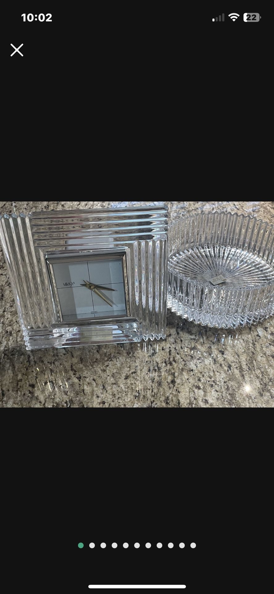 Mikasa Checkmate Vintage Clock Mikasa Chrystal Bowl