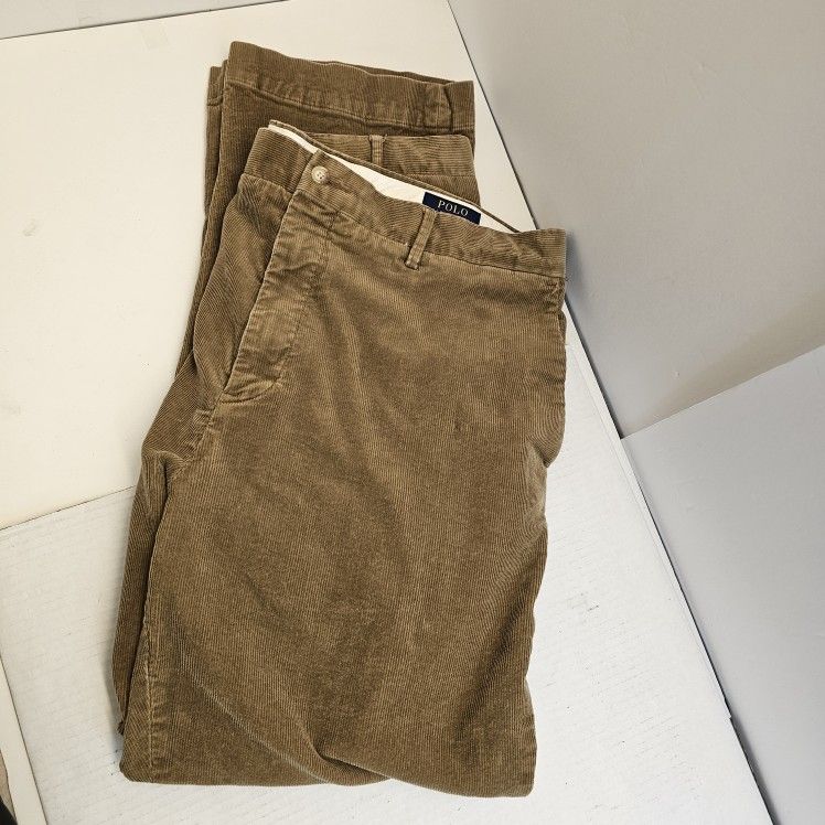 Polo Ralph Lauren Men’s Brown Corduroy Pants – Size 38x32 – Made in Indonesia

