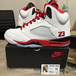Size 13 - TRIED ON Air Jordan 5 Fire Red Black Tongue 2025