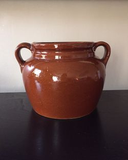 Vintage Brown Glaze Crock