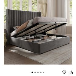 Grey King Bed Frame 