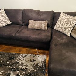 Suede Wrap-around Couch Thumbnail