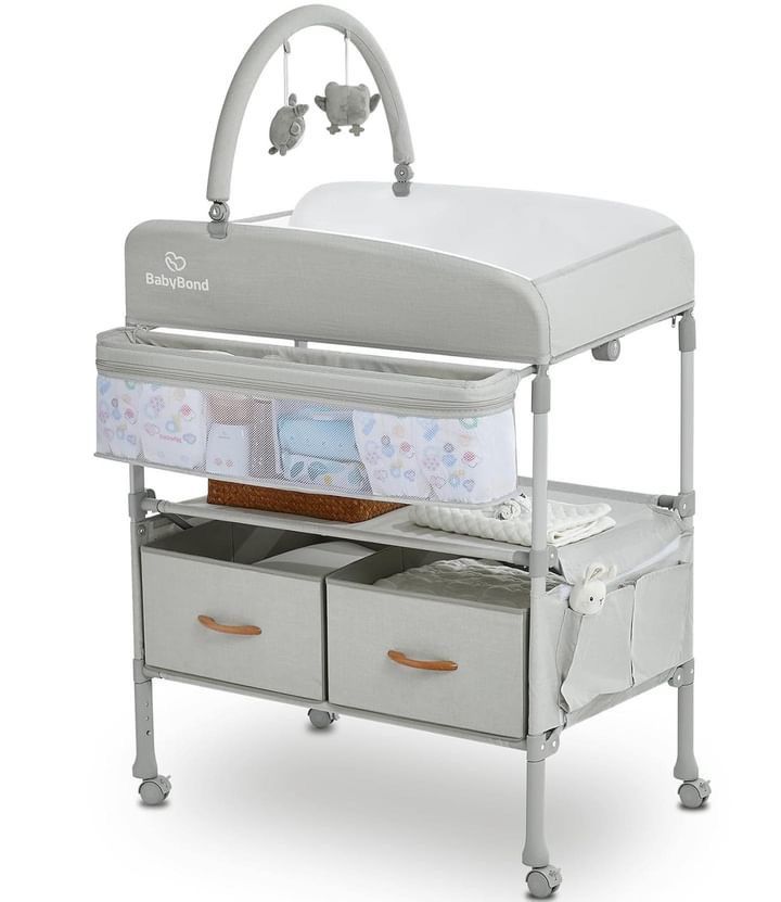 BabyBond portable changing table with 2 storage baskets