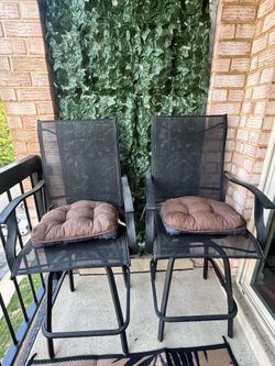 $45 each for 2 Outdoor Patio Bar Chairs with Cushions