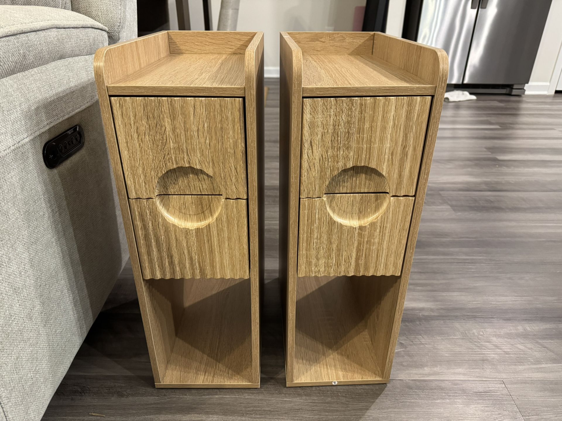Slim Bedside Table Set Of 2