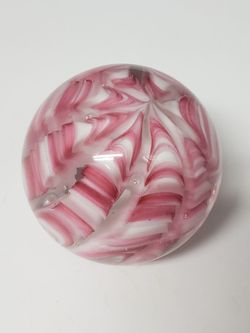 3" Pink Art Glass Orb