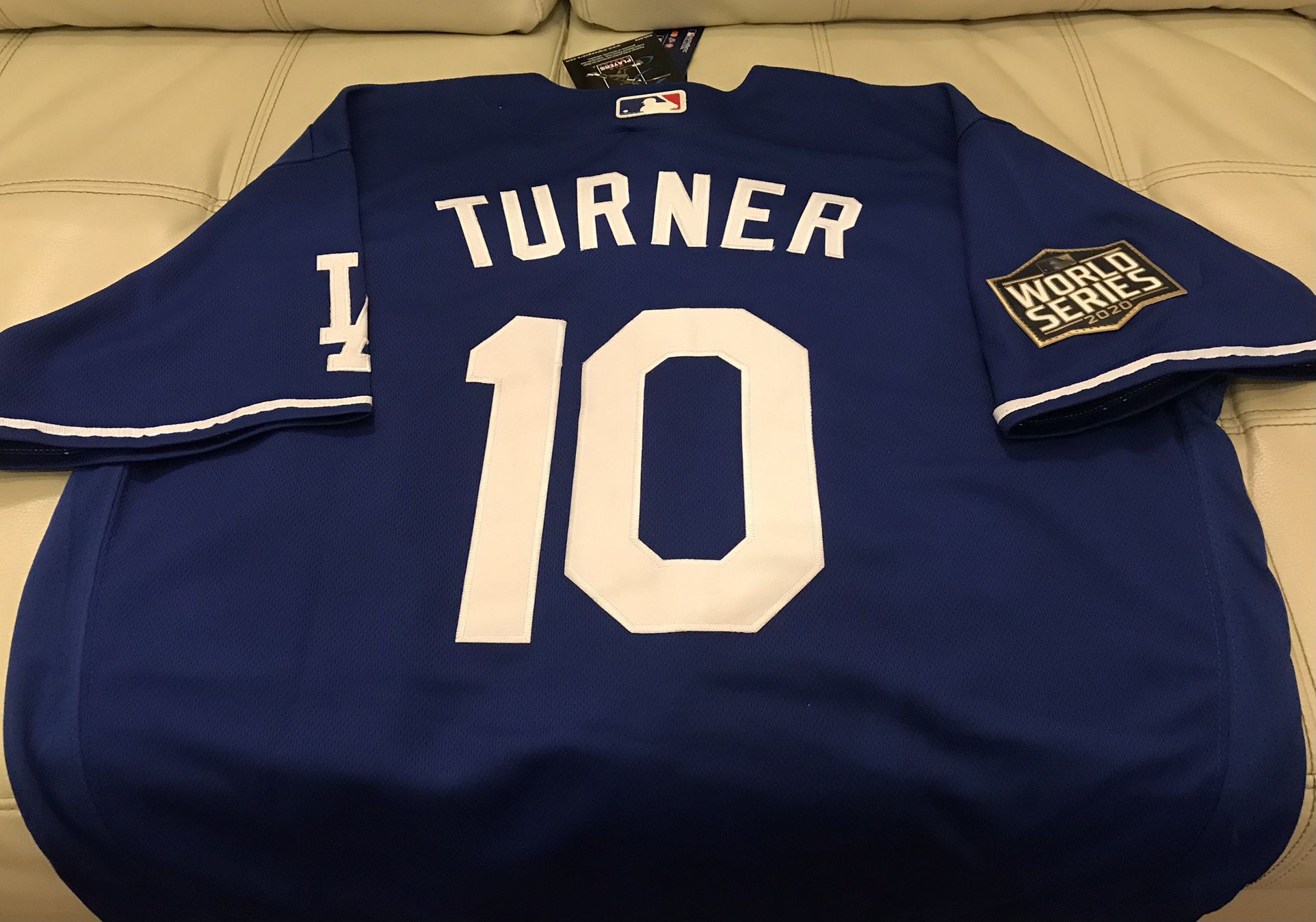 Justin Turner LA Dodgers #10 Men's Majestic Blue Jersey - Size XL
