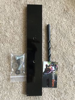 Titanium Scrape Plate Bar Motorcycle - 12” x 2” x 3/8” thick - Powder Coated Black