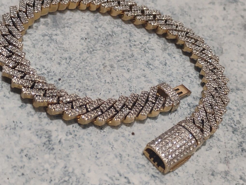 4.5 Carats Natural Diamonds 10k Solid Cuban 