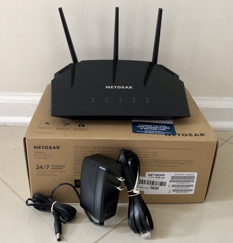 NETGEAR 4-Stream WiFi 6 Router (R6700AX) – AX1800 Wireless Speed (Up to 1.8 Gbps) | Coverage up to 1,500 sq. ft., 20 devices !