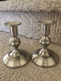 Vintage AC Pewter Candle Sticks