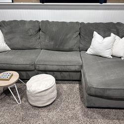 5 Person Sectional-sofa-couch Gray green Color 