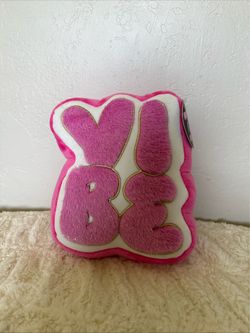FAO Schwarz Rock & Glam VIBE Retro 10" Pink Plush Pillow New With Tags