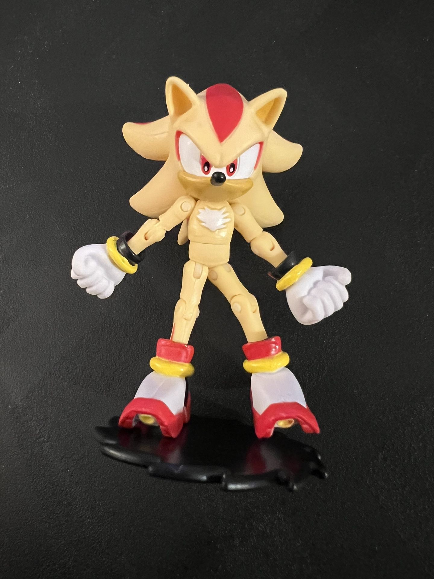 Jazwares Sonic The Hedgehog Super Shadow Figure Toy Articulated 3 Inch w/ Stand