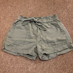 Aerie Green Paper Bag Shorts