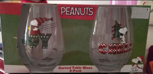 Peanuts 2pk curved glasses