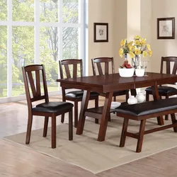 Brand New Walnut & Espresso 6pc Dining Table Set