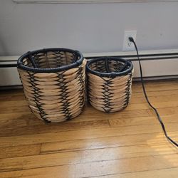 Set Of Wicker Planter Baskets
