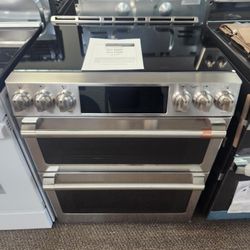 30 in. 4 Burner Element Smart Slide-In DOUBLE Oven Induction Range with Convection in STAINLESS STEEL Fingerprint Resistant