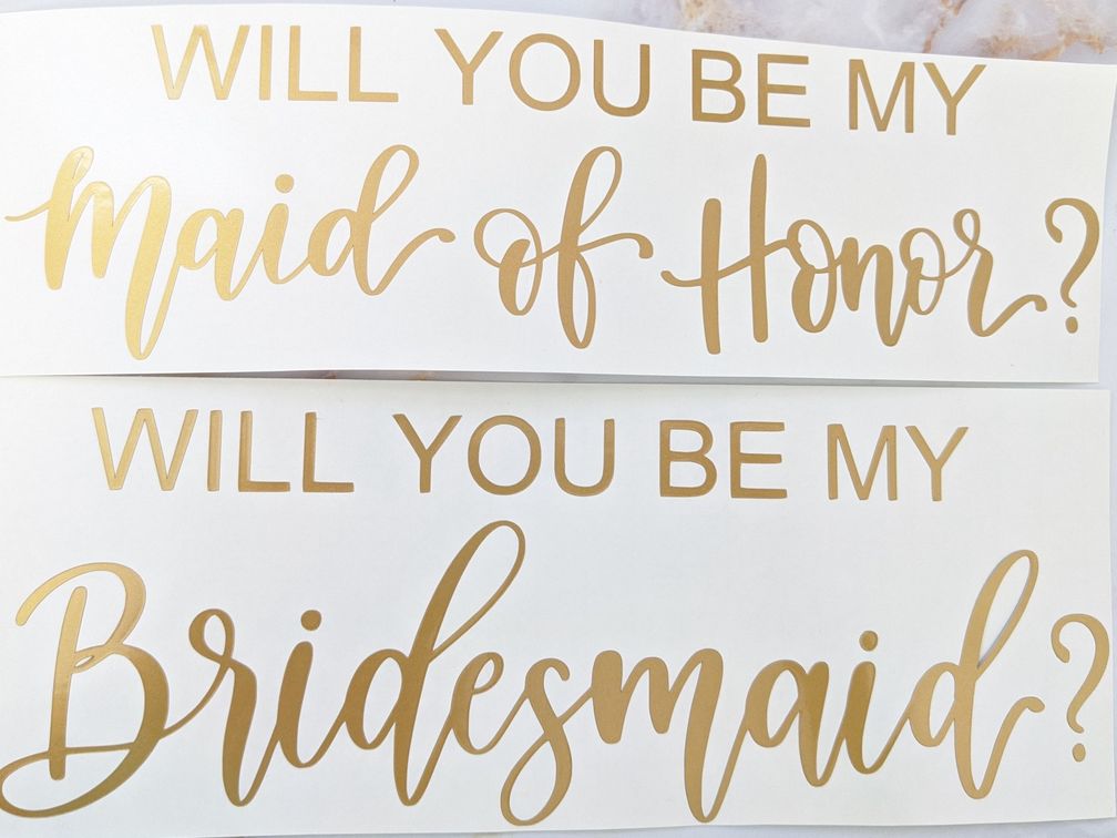 Bridal Party Proposal box decals , Bridesmaid Proposal, Maid of Honor | Decals For Wedding Boxes