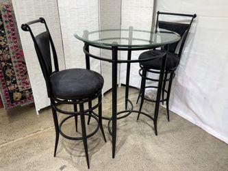 Cierra 3 Piece Bar Height Bistro Set in Black