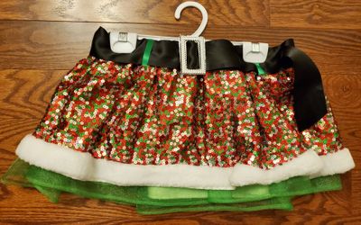 Claire's Sequin Christmas Tutu Skirt. Size L.