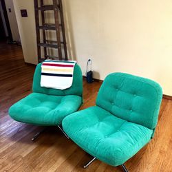 IKEA Dyvlinge Green Swivel Sofa Chairs