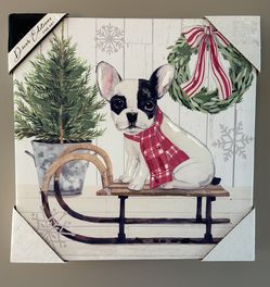 Canvas Wrapped Art - Frenchie Christmas 
