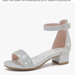 Girls Rhinestone Low Heel Shoe