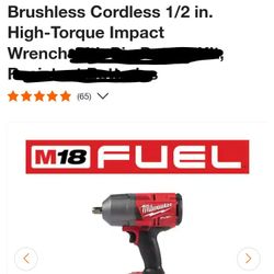 Milwaukee Fuel M18 1/2" Impact Wrench Brushless Torque