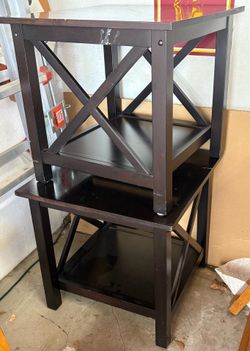 2 end tables. Dark wood