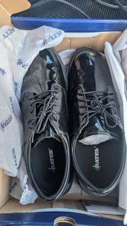 Bates High Gloss Uniform Dress Shoes 11.5 Wide