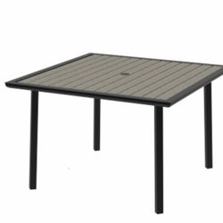 HD Designs Outdoors Sutton Square Resin Wood Top Dining Table