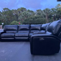 Couch/Sofa Sectional - Recliner - Leather - Black - Delivery Available 🚛