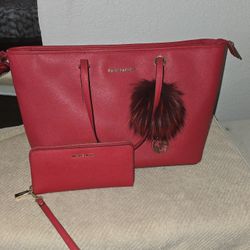 Red Michael Kors with Wallet