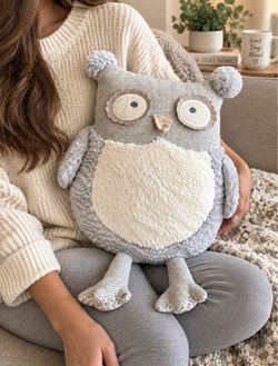Pier One Imports Roxie Plush Owl Grey & White Owl Stuffed Animal