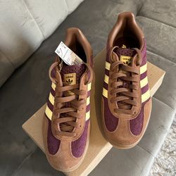 adidas Originals Gazelle Indoor Sneakers — Maroon / Almost Yellow — Men’s US 8.5