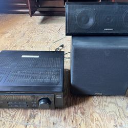 JVC amp, Audio sound Subwoofer and Center Speaker