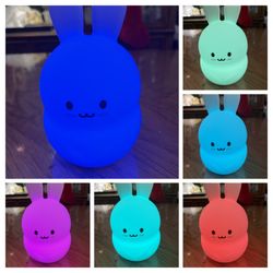 Like New Color Changing LumiPets Bunny Soft Silicone Night Light or Ambient Light