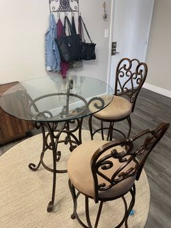 Italian glass dining table set
