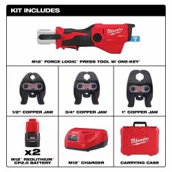 Copper Pro Press Milwaukee Tool with 3 Jaws 1/2 3/4 and 1 inch