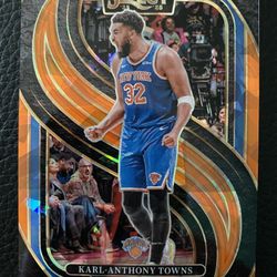 Karl Anthony Towns 2024-25 Panini Select Basketball #114 ORANGE CRACKED ICE PRIZM! #d To 275! 