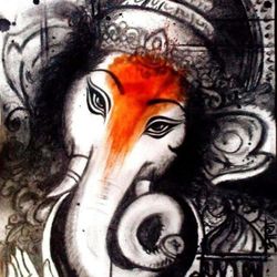 Ganesha Acrylic Canvas Painting 