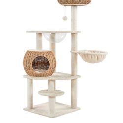 Rattan Cat Tree, Beige - 614523